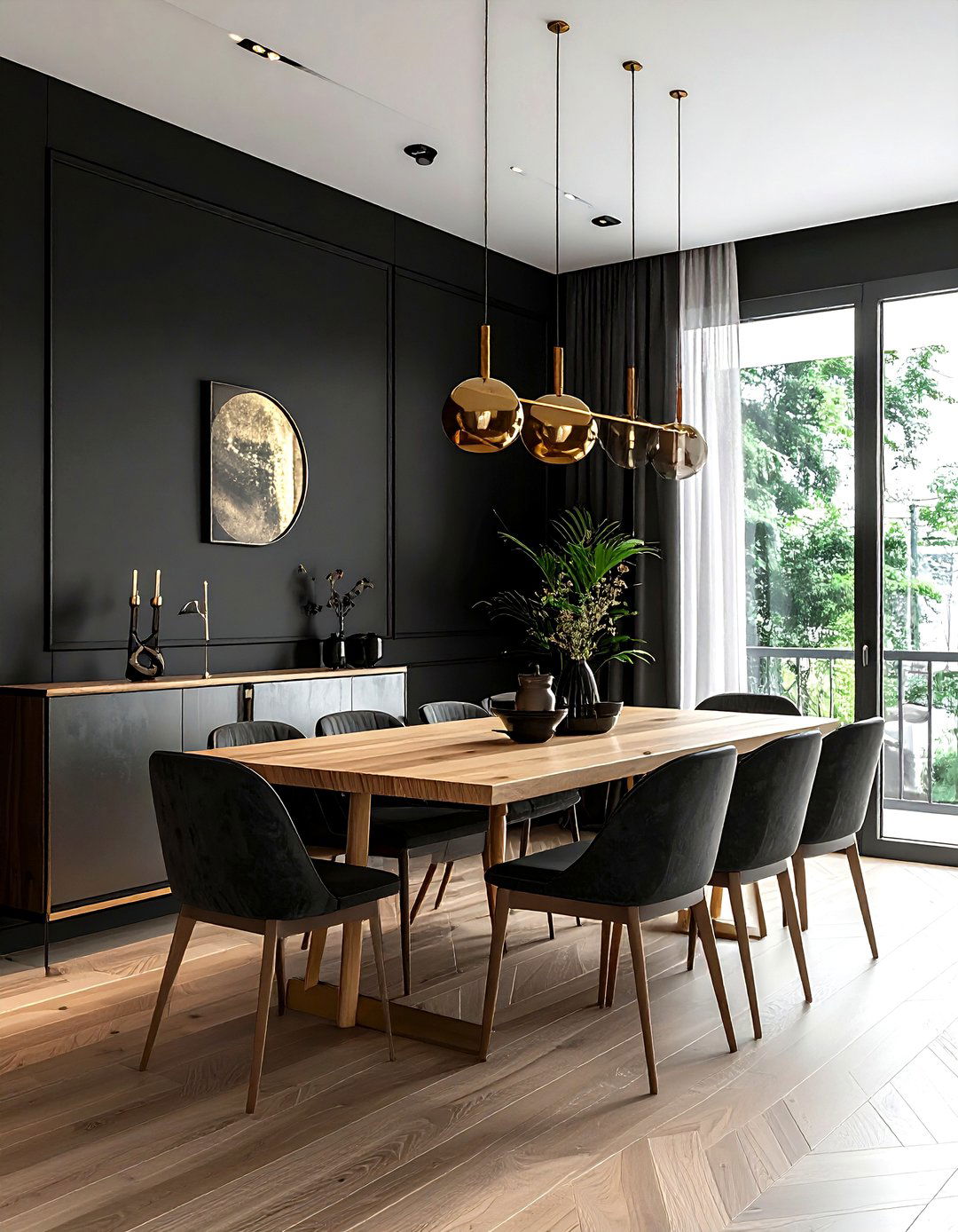 Black Accent Wall - 30 dining room accent ideas
