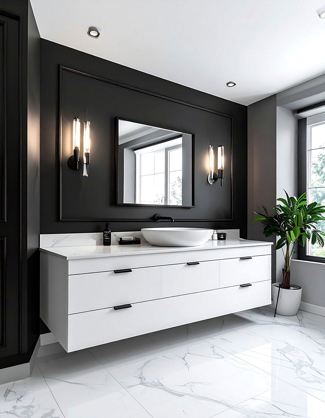 Black Accent Wall Bathroom - 30 white and black bathroom ideas