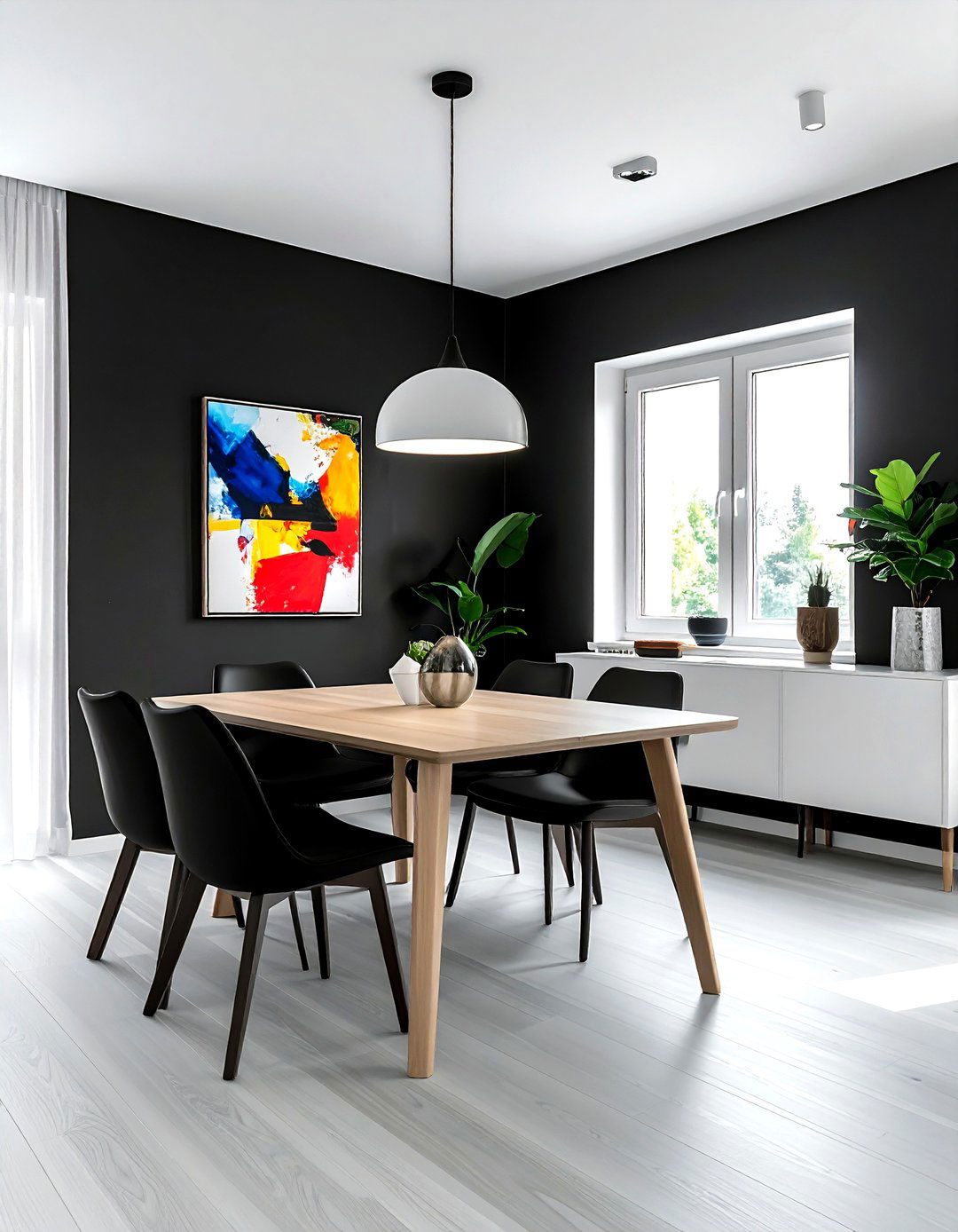 Black Accent Wall Dining Room - 30 black dining room design ideas