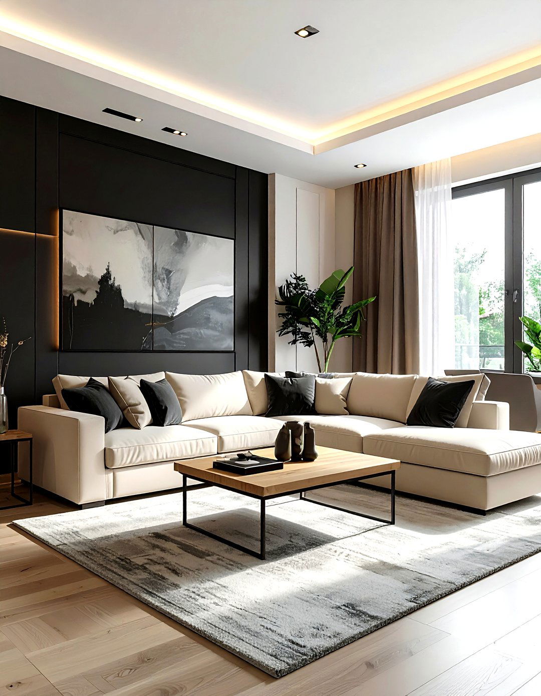 Black Accent Wall Living Room - 30 living room accent color ideas