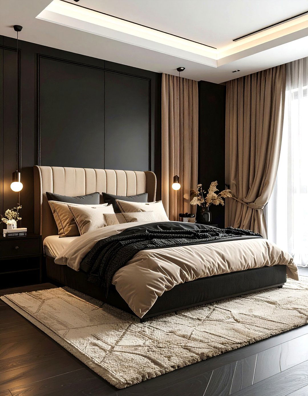 Black And Beige Bedroom - 30 modern black bedroom ideas