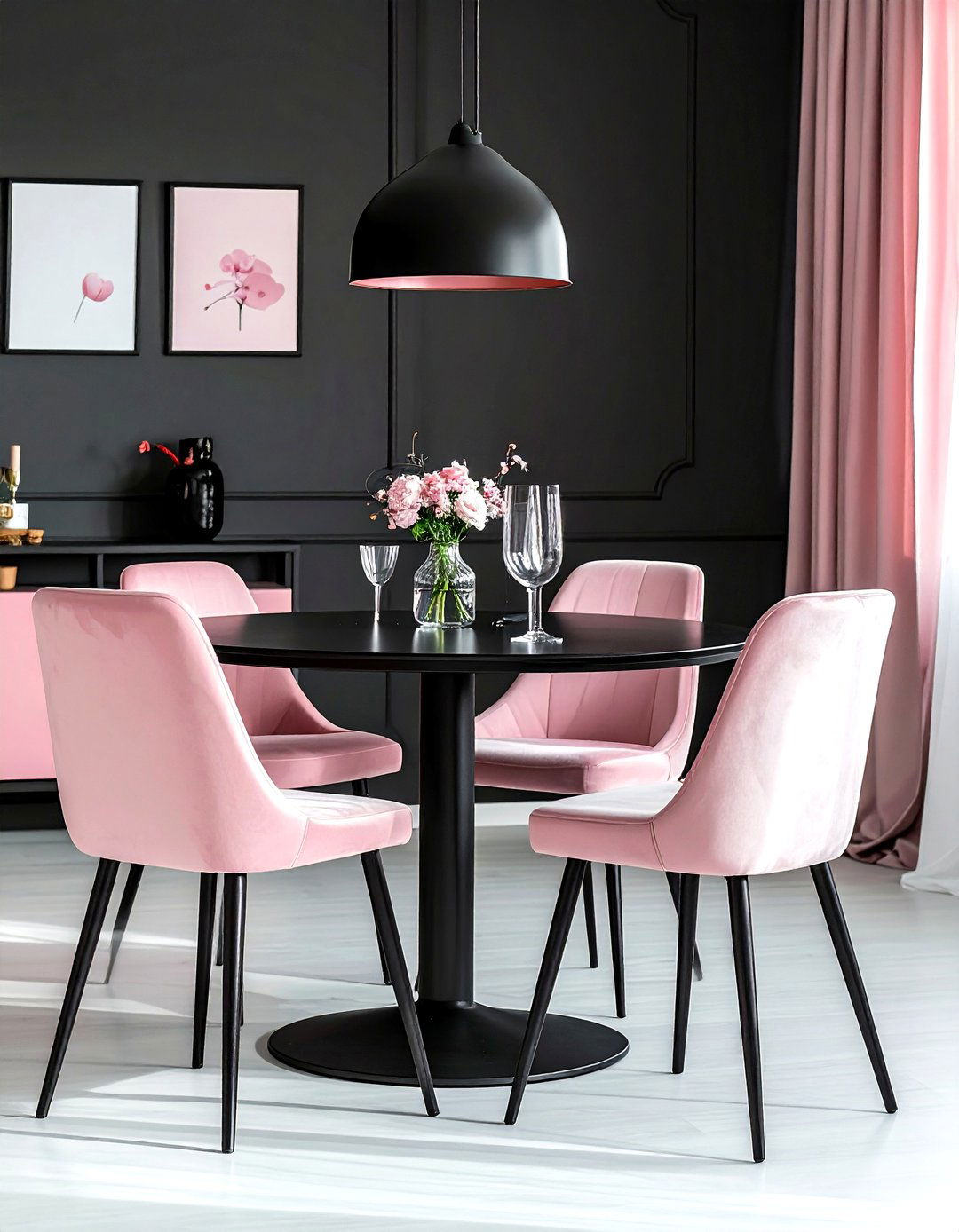 Black And Blush Dining Room - 30 blush dining room ideas