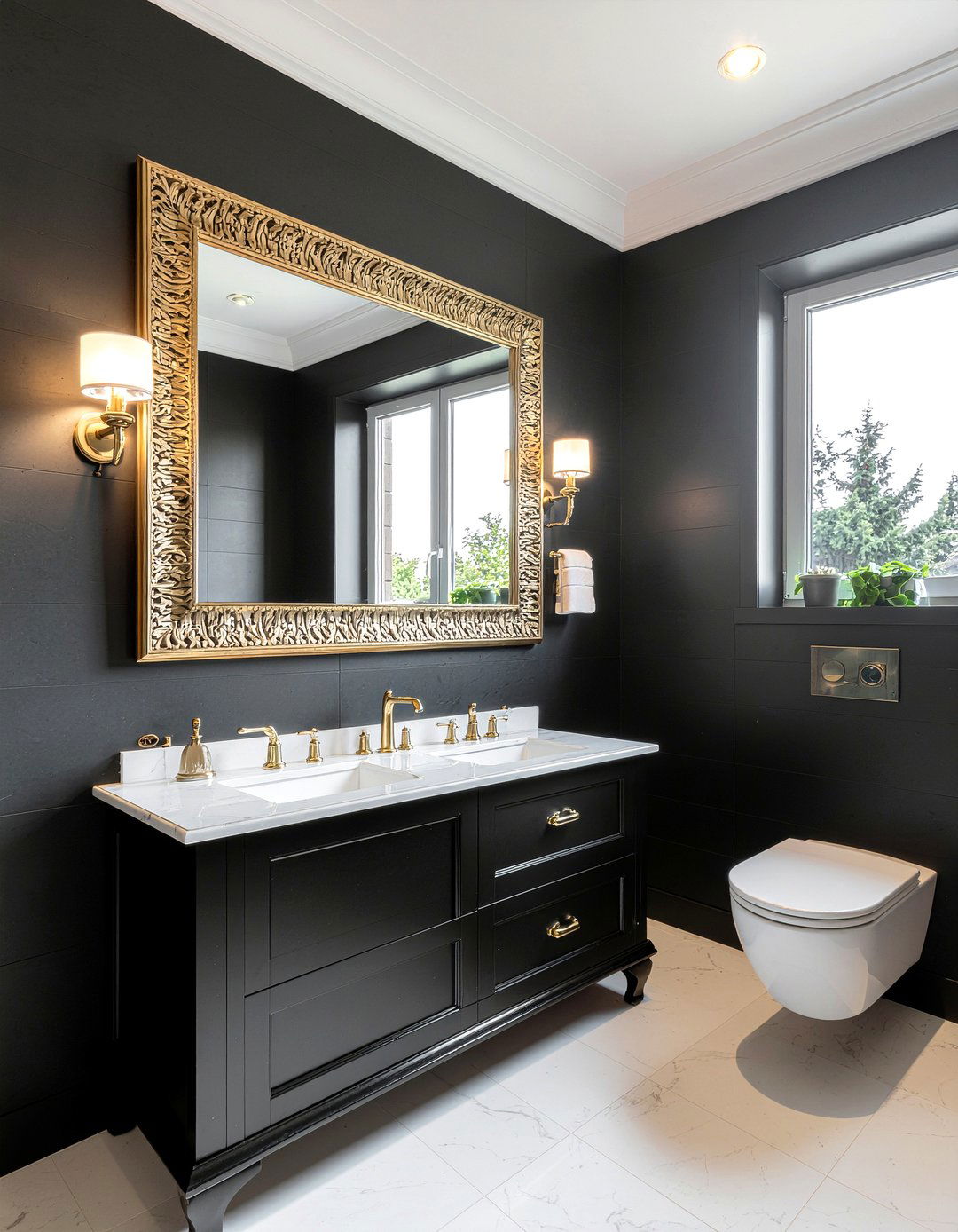 Black And Gold Bathroom - 30 glam bathroom ideas