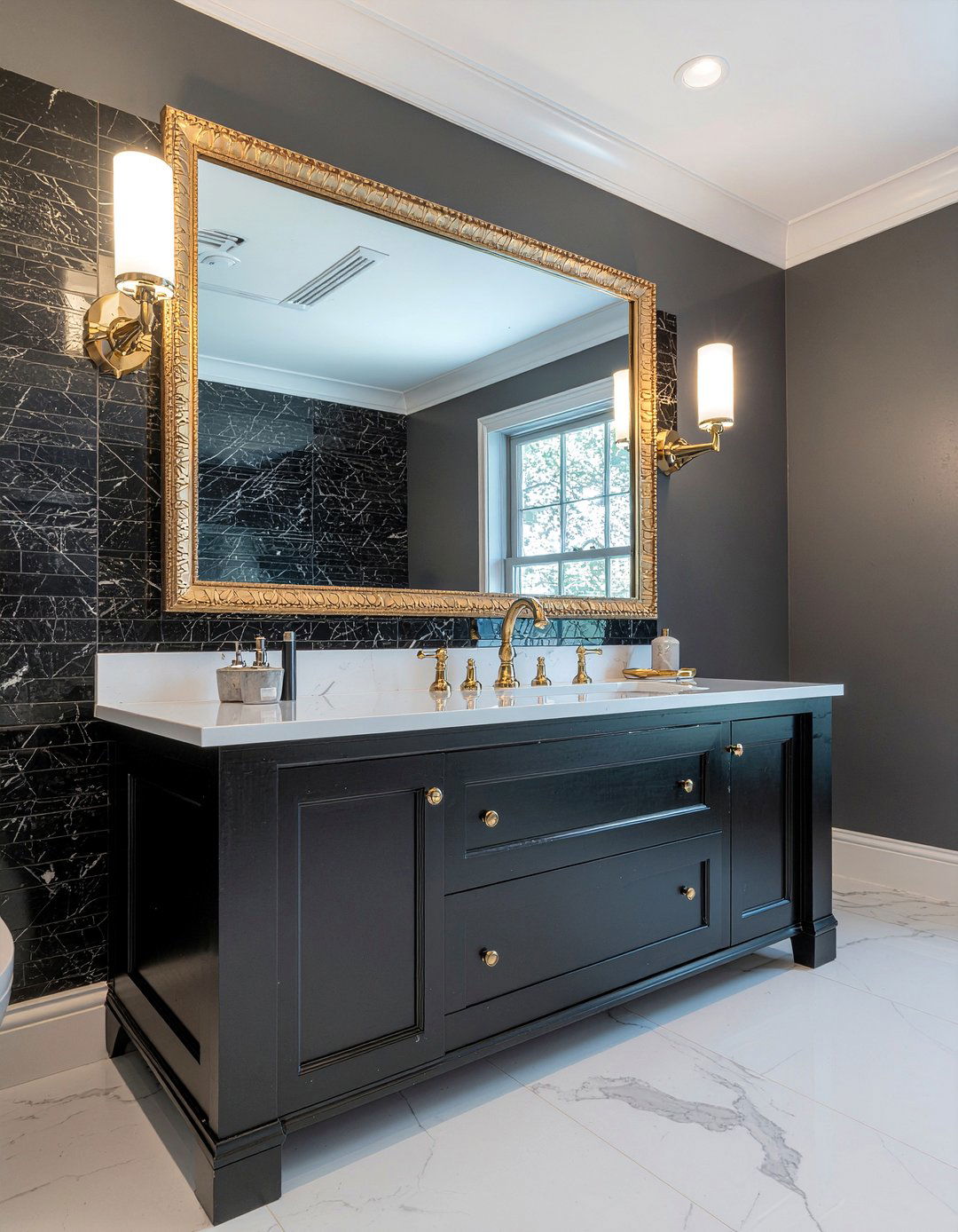 Black And Gold Bathroom - 30 matte black bathroom ideas