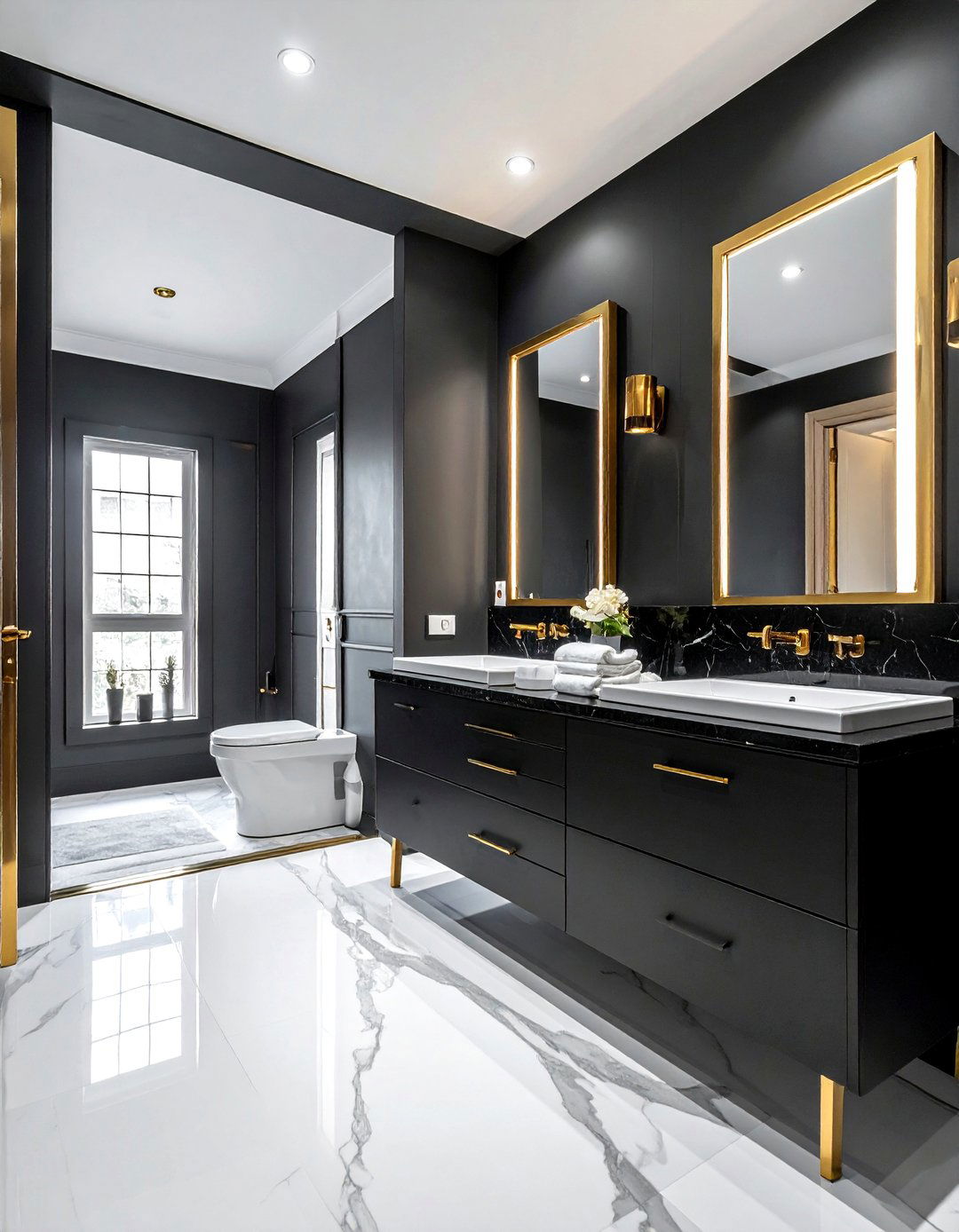 Black And Gold Bathroom - 30 dark bathroom ideas