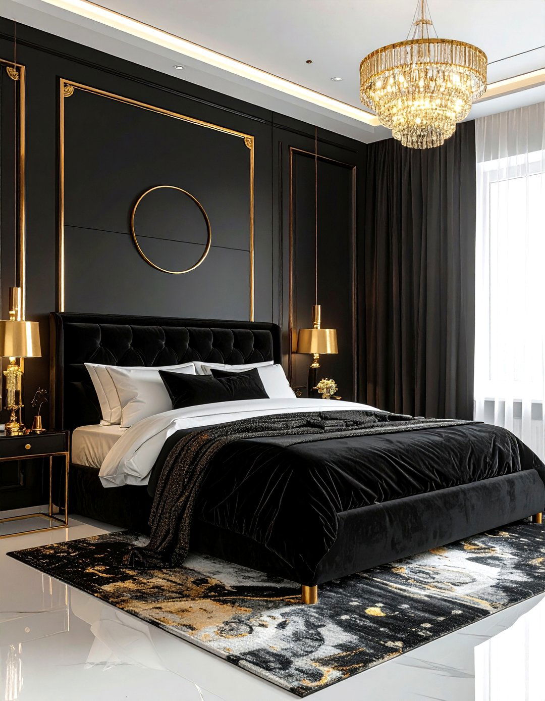 Black And Gold Bedroom - 30 black bedroom design ideas