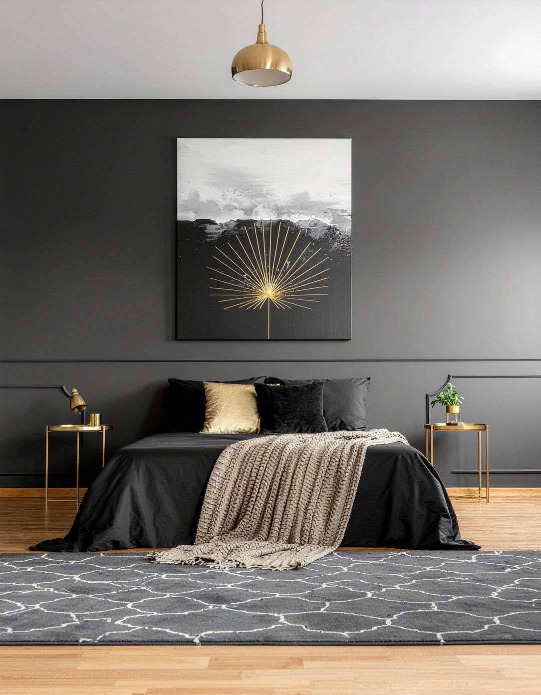Black And Gold Bedroom - 30 modern glam bedroom ideas