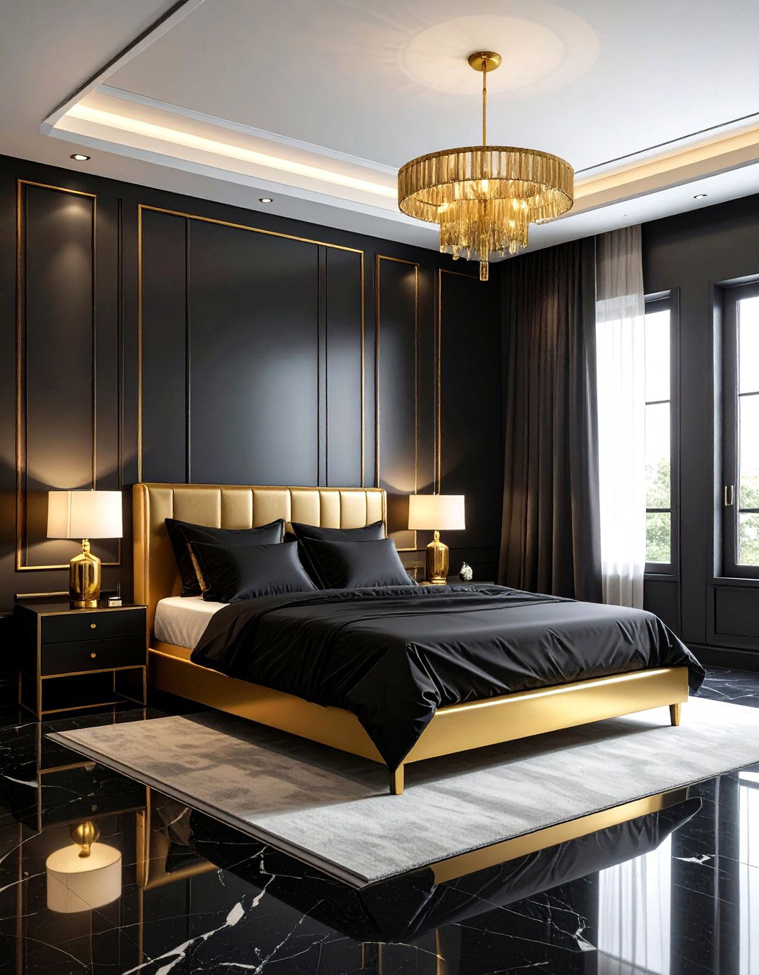 Black And Gold Bedroom - 30 moody bedroom ideas