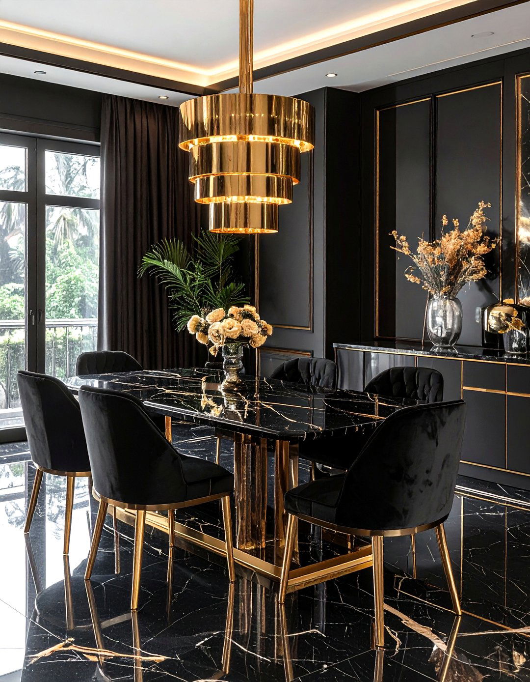 Black And Gold Dining Room - 30 black dining room ideas