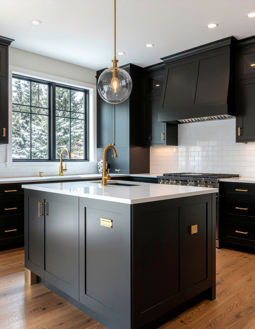 Black And Gold Kitchen Hardware - 30 black kitchen ideas