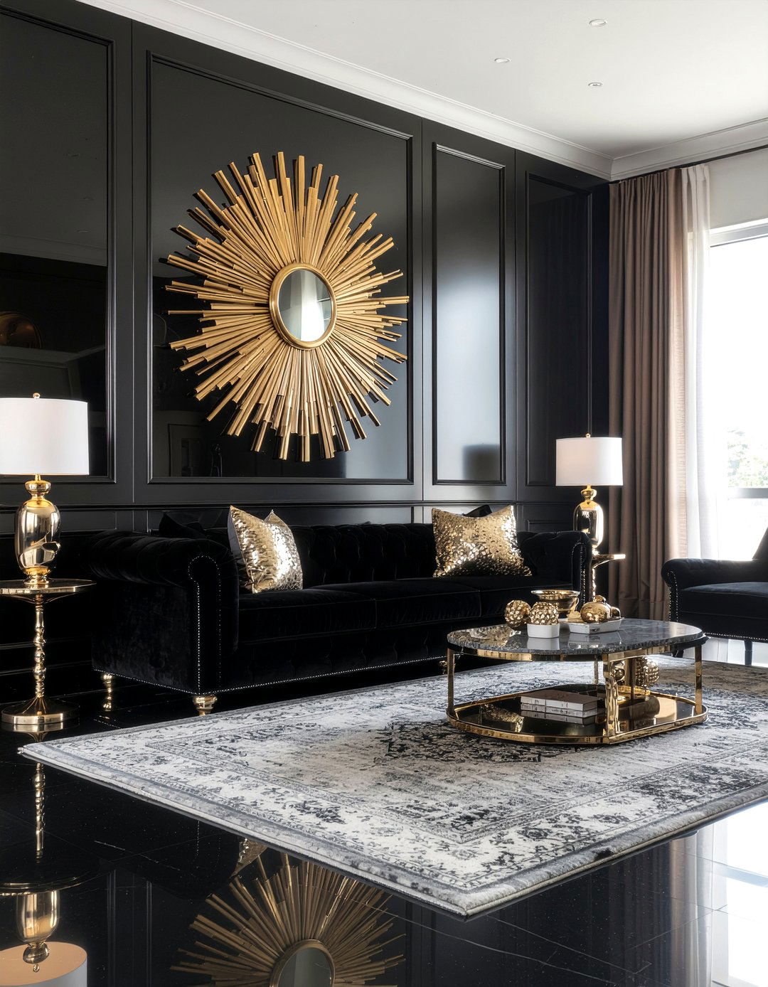Black And Gold Living Room - 30 luxe living room ideas