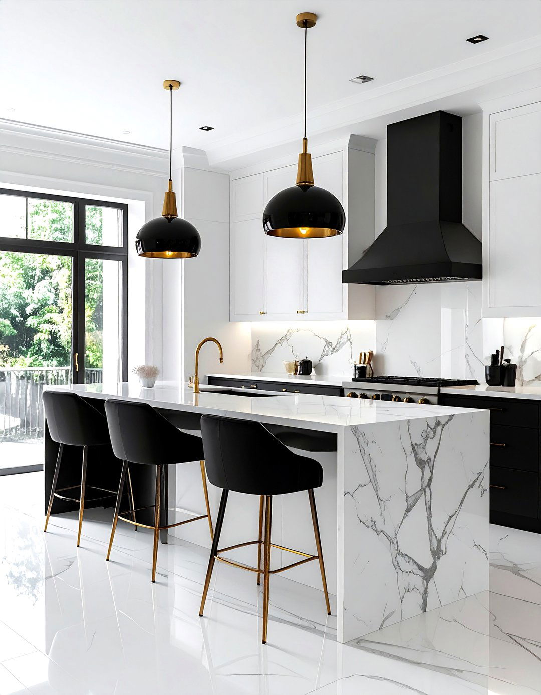 Black And Gold Pendant - 30 pendant light kitchen island ideas
