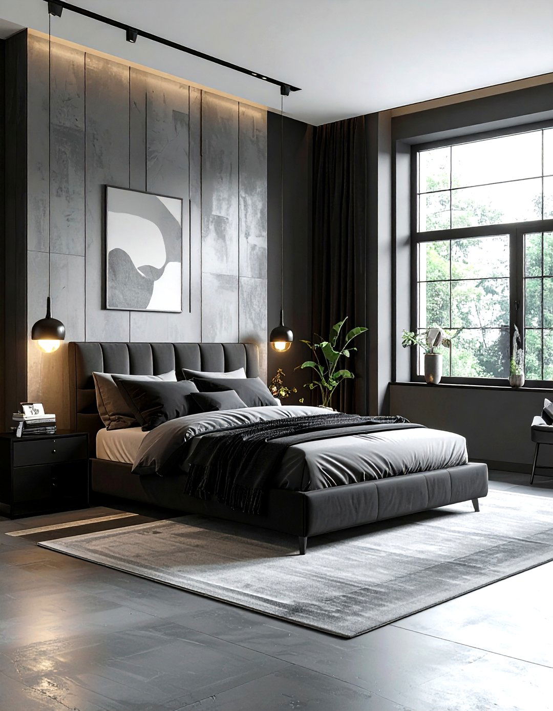 Black And Gray Bedroom - 30 industrial gray bedroom ideas