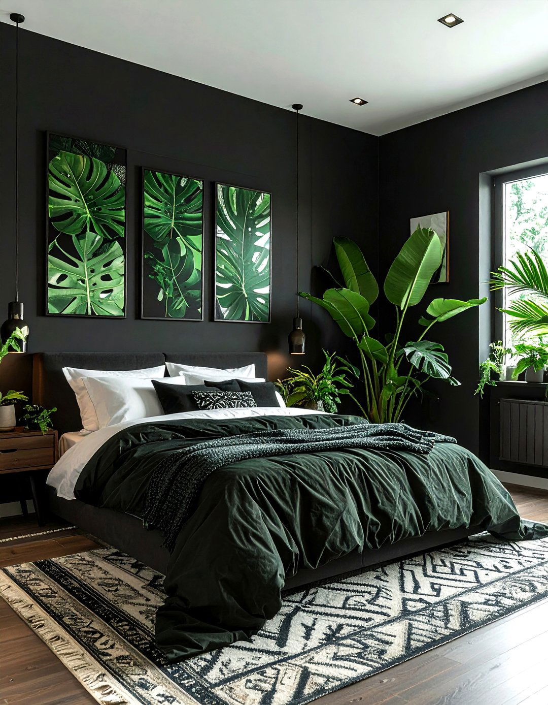 Black And Green Bedroom - 30 modern black bedroom ideas
