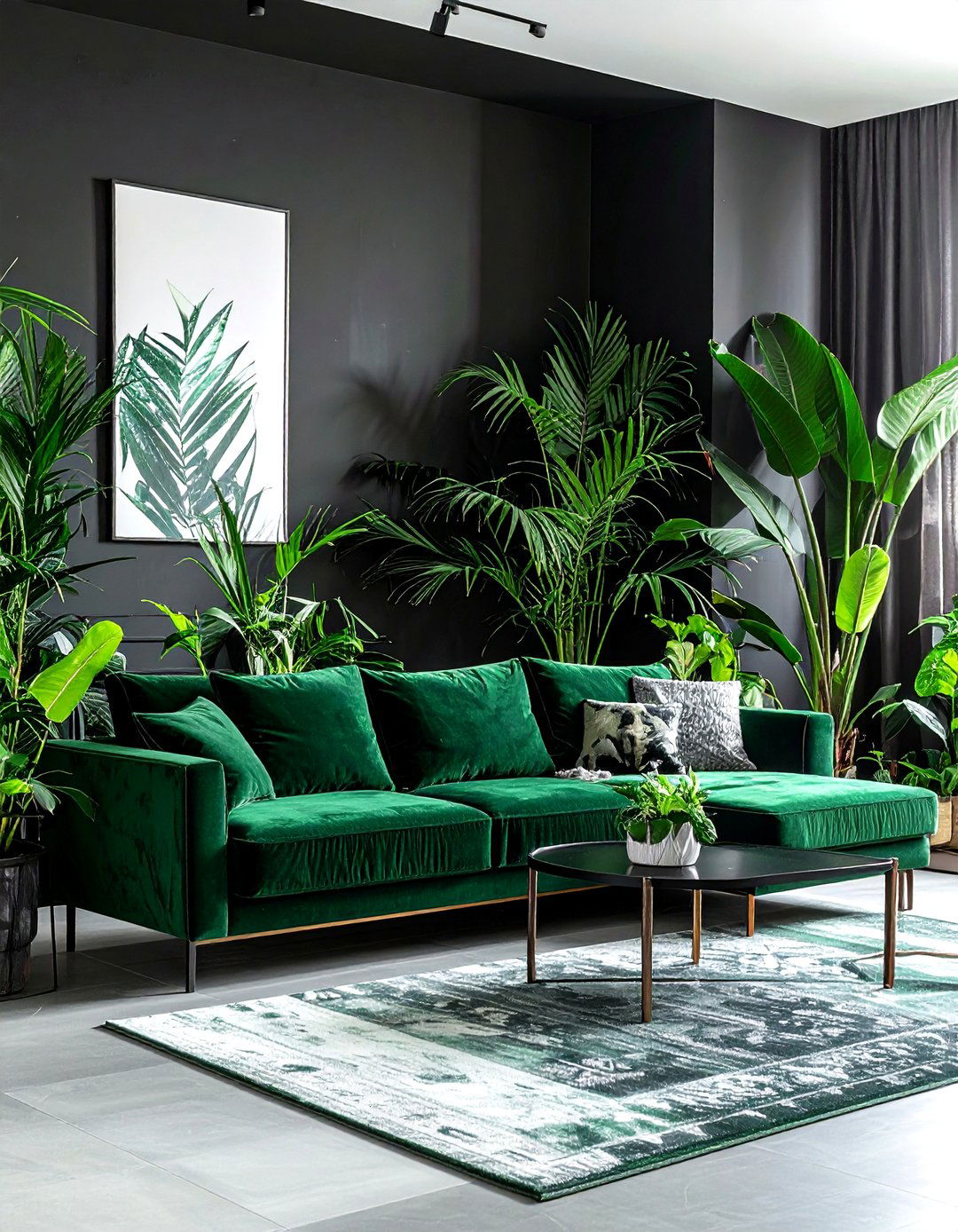 Black And Green Living Room - 30 black living room ideas