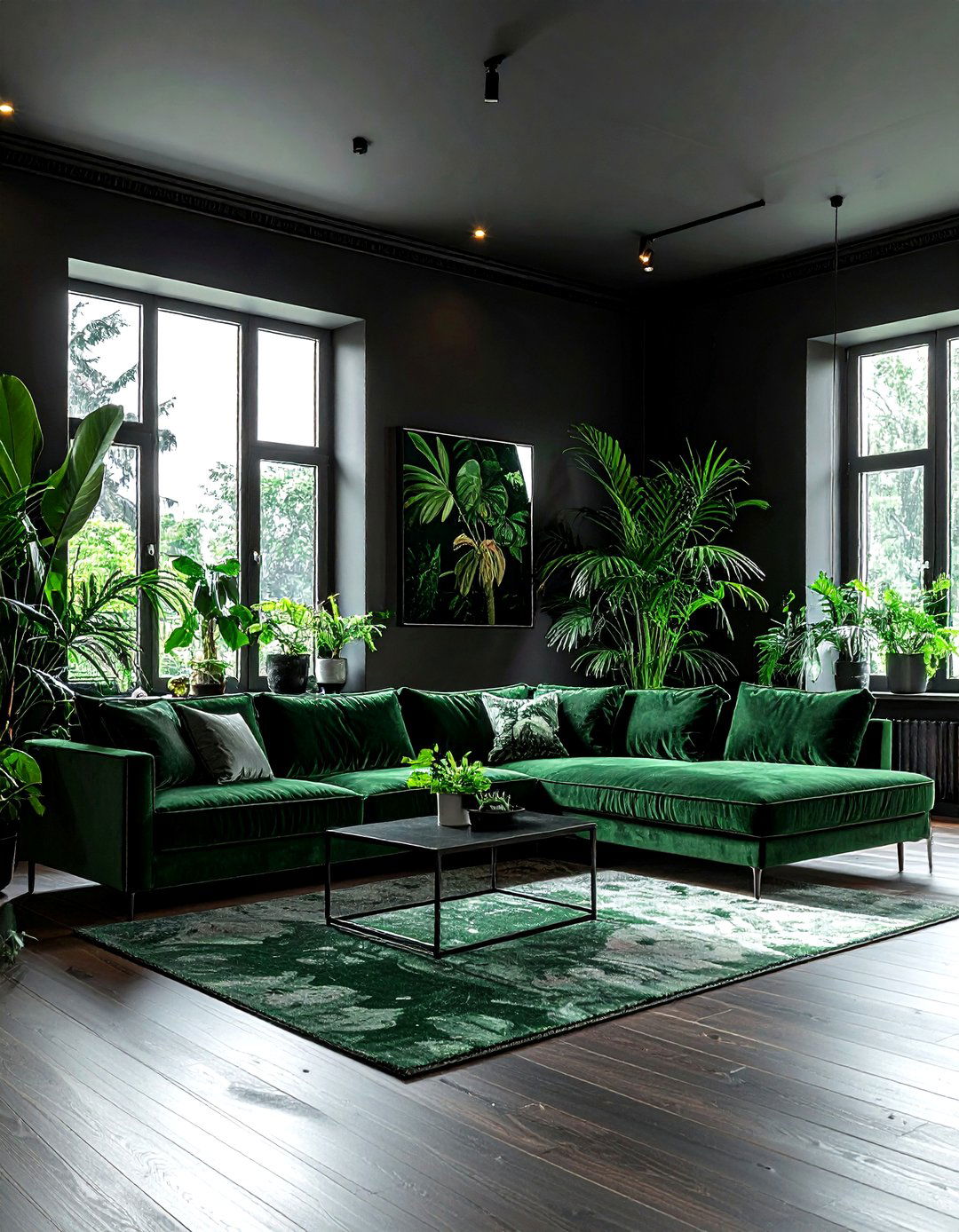 Black And Green Living Room - 30 living room black walls