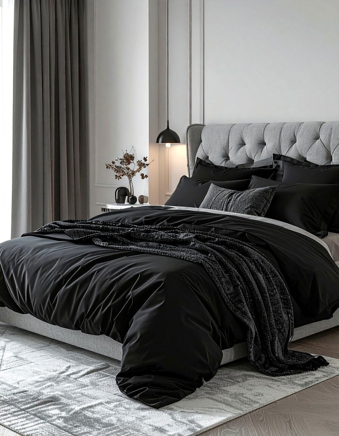 Black And Grey Bedding - 30 black bedroom design ideas