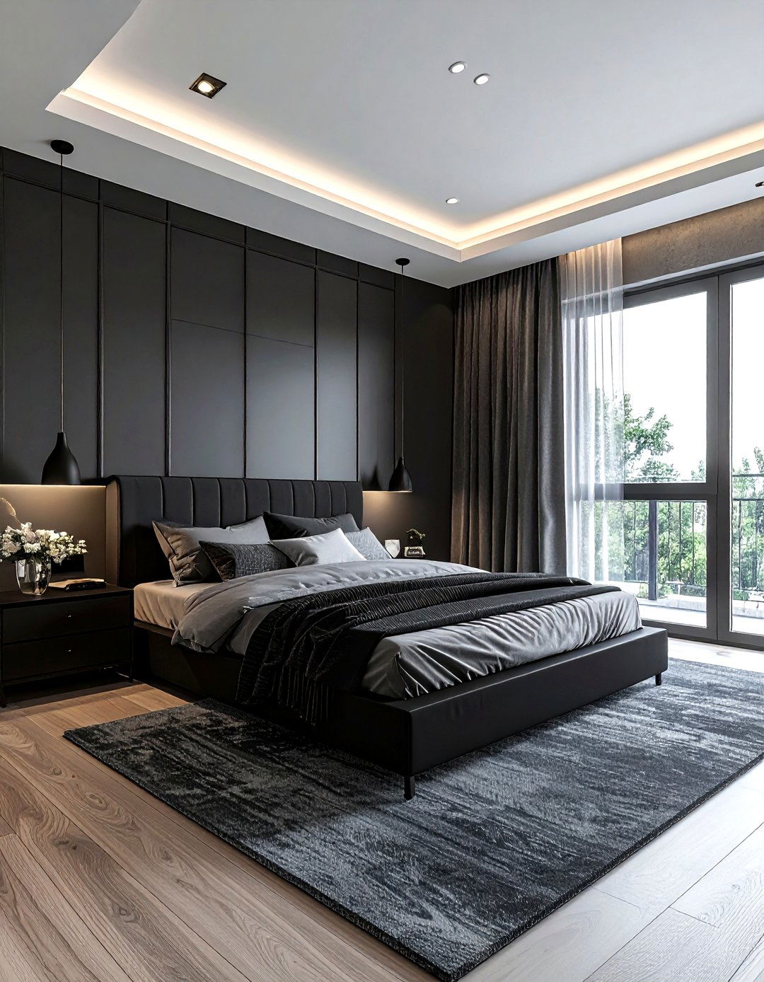Black And Grey Palette - 30 contemporary black bedroom ideas