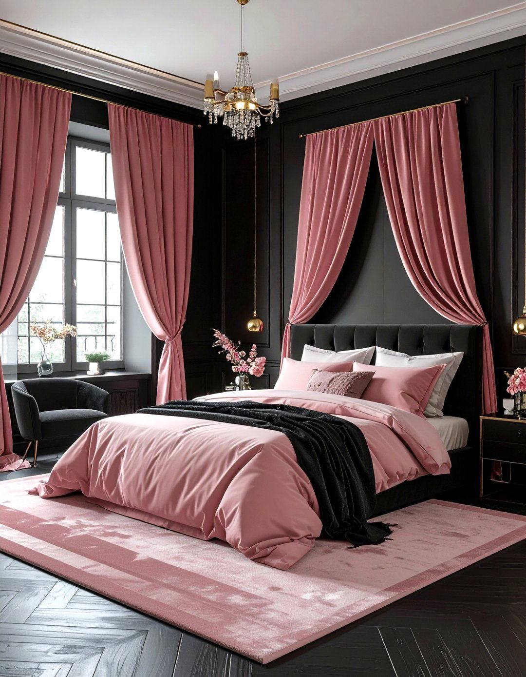 Black And Pink Bedroom - 30 modern black bedroom ideas