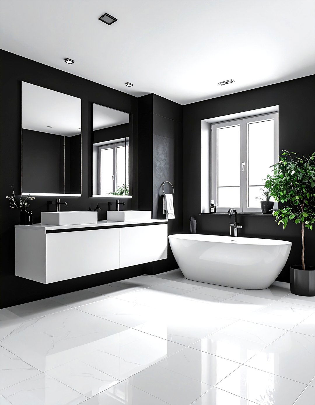 Black And White Bathroom - 30 dark black bathroom ideas