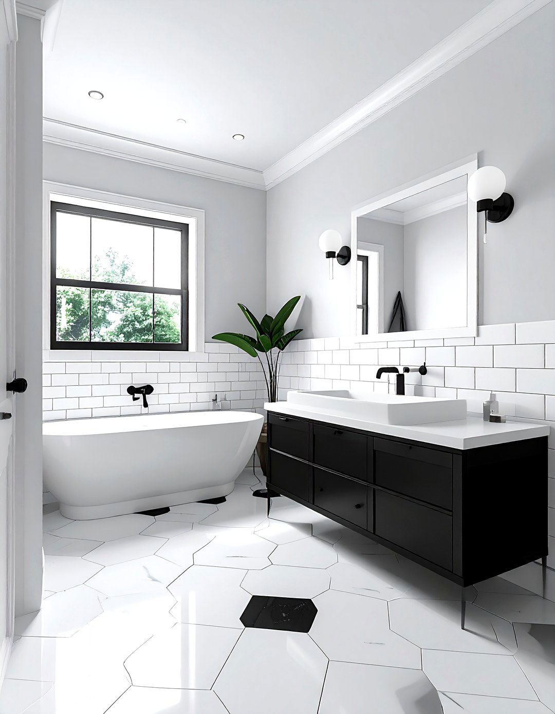Black And White Bathroom - 30 model home bathroom ideas