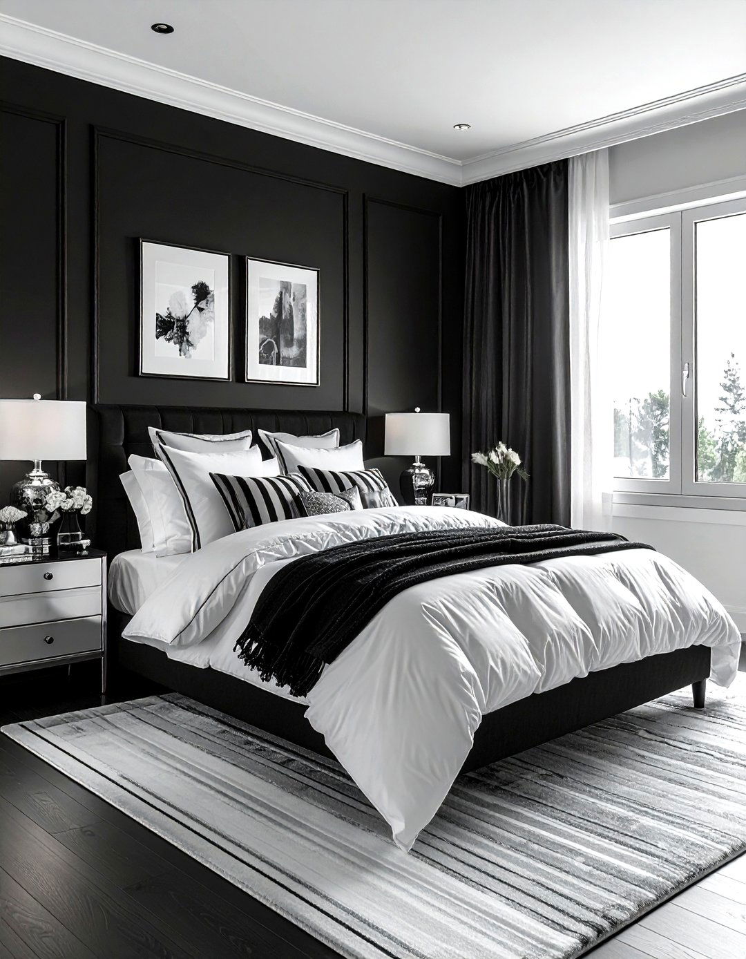 Black And White Bedroom - 30 dark black bedroom ideas