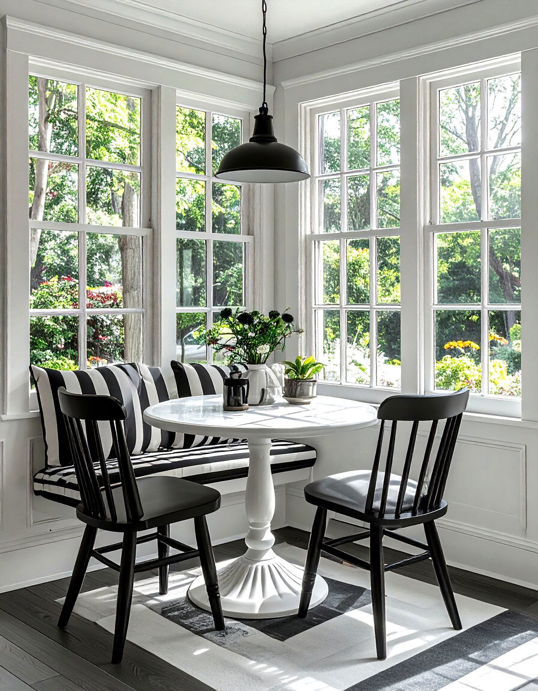 Black And White Breakfast Nook - 30 black and white decor ideas