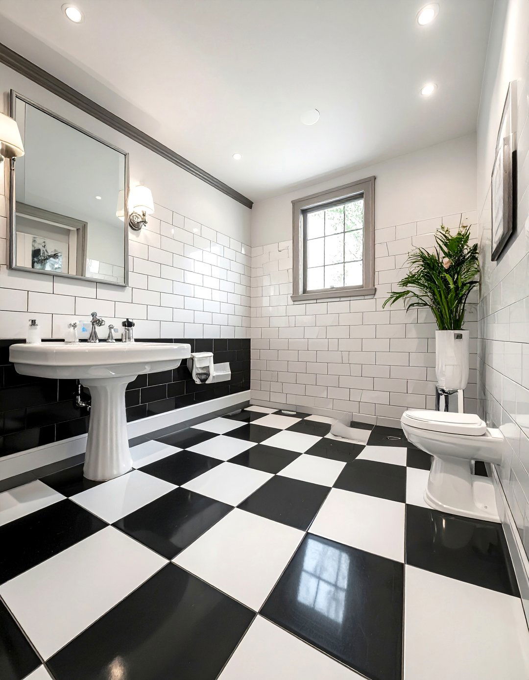Black And White Checkerboard Floor Bathroom - 30 white and black bathroom ideas