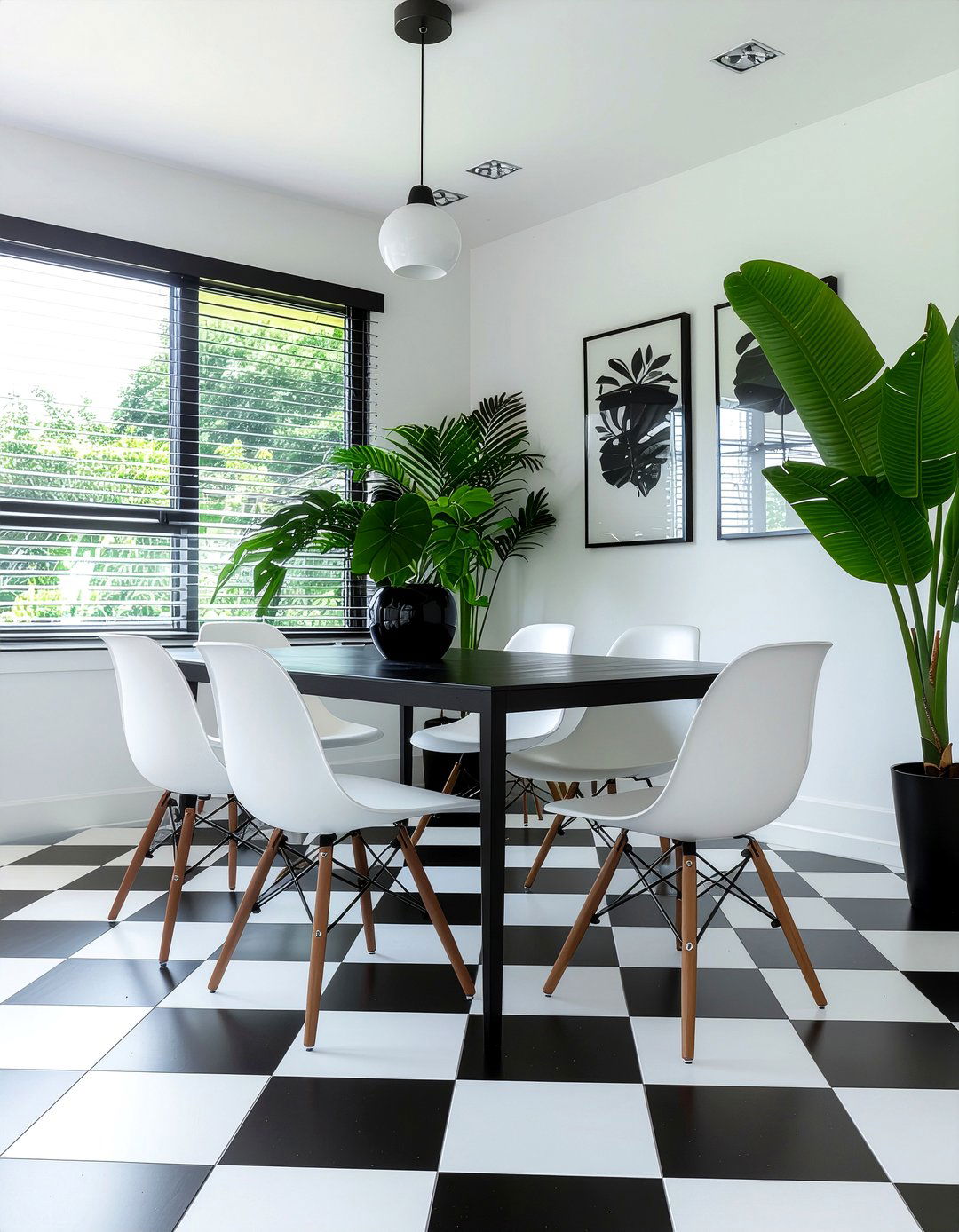 Black And White Checkerboard Floor - 30 dining room vinyl floor ideas