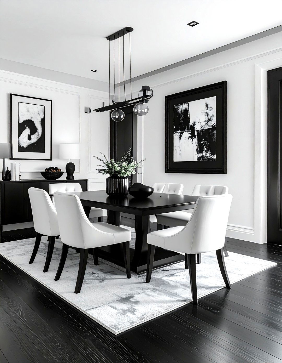 Black And White Color Palette - 30 modern classic dining room ideas