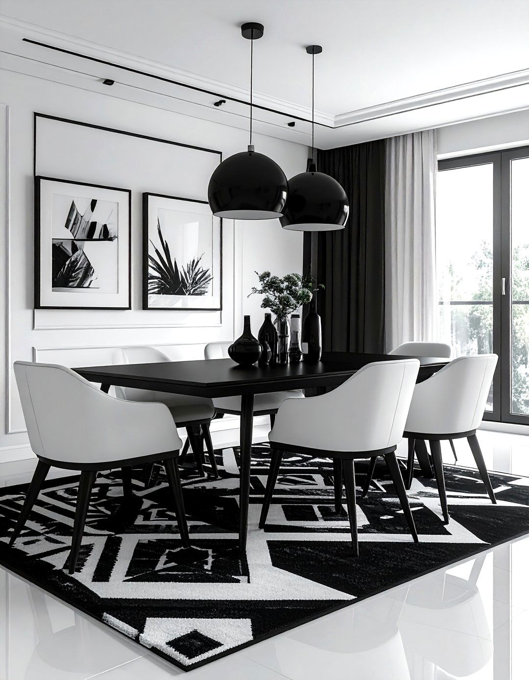 Black And White Dining Room - 30 clutter-free dining room ideas