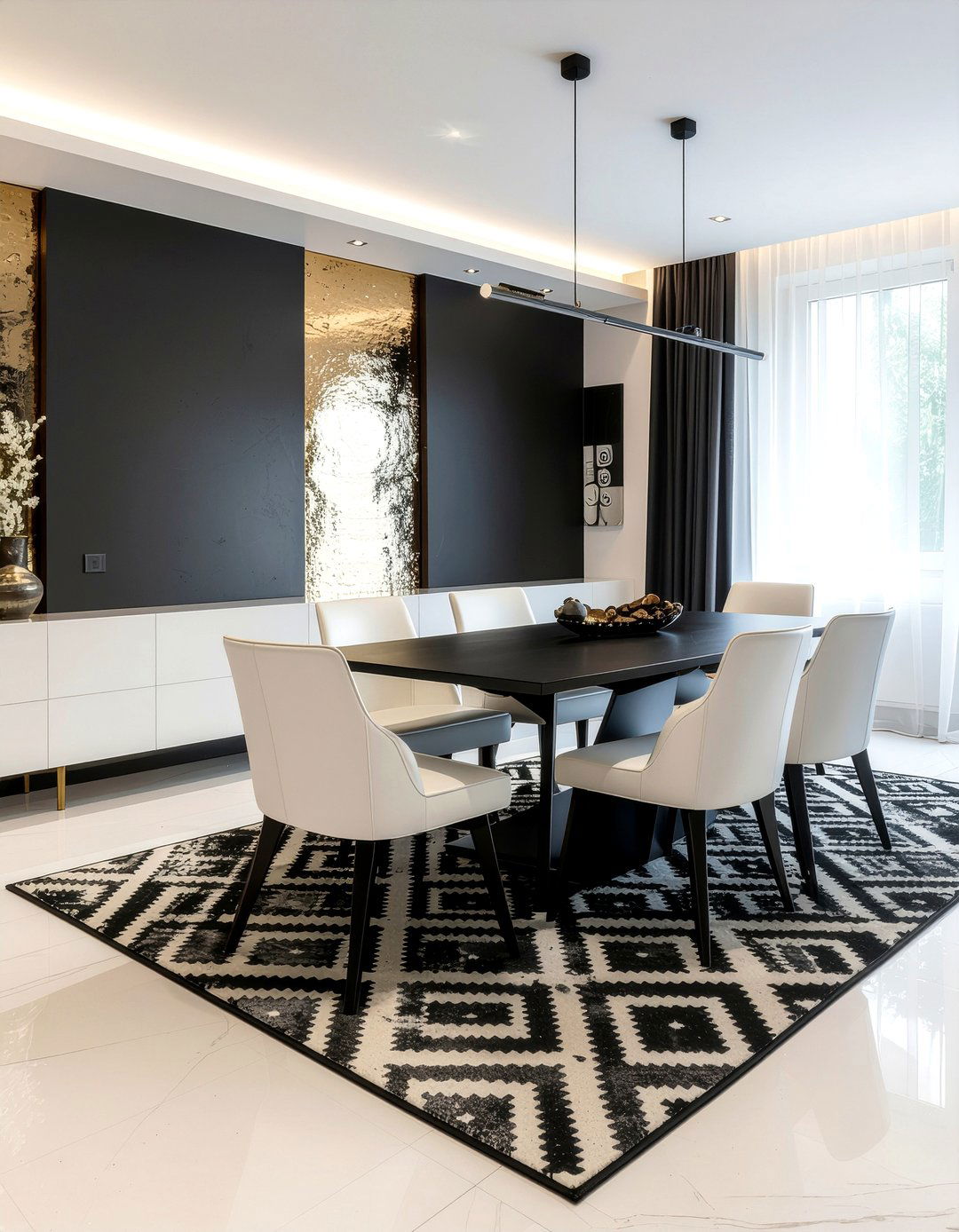 Black And White Dining Room - 30 custom home dining room ideas