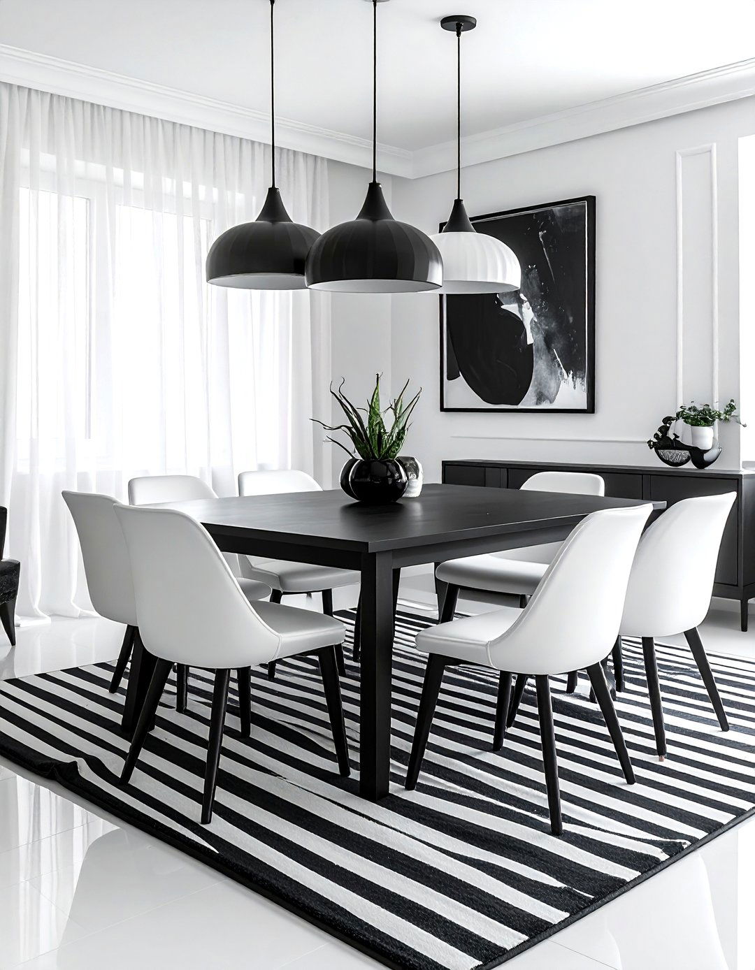 Black And White Dining Room - 30 dining room decor ideas