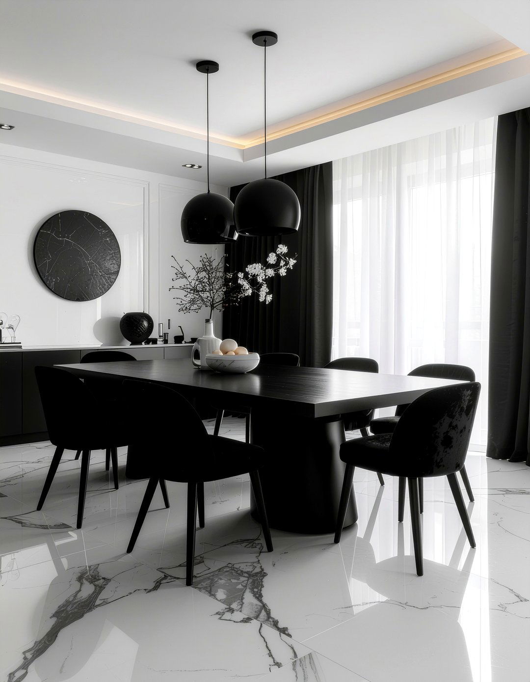Black And White Dining Room - 30 dreamy dining room ideas