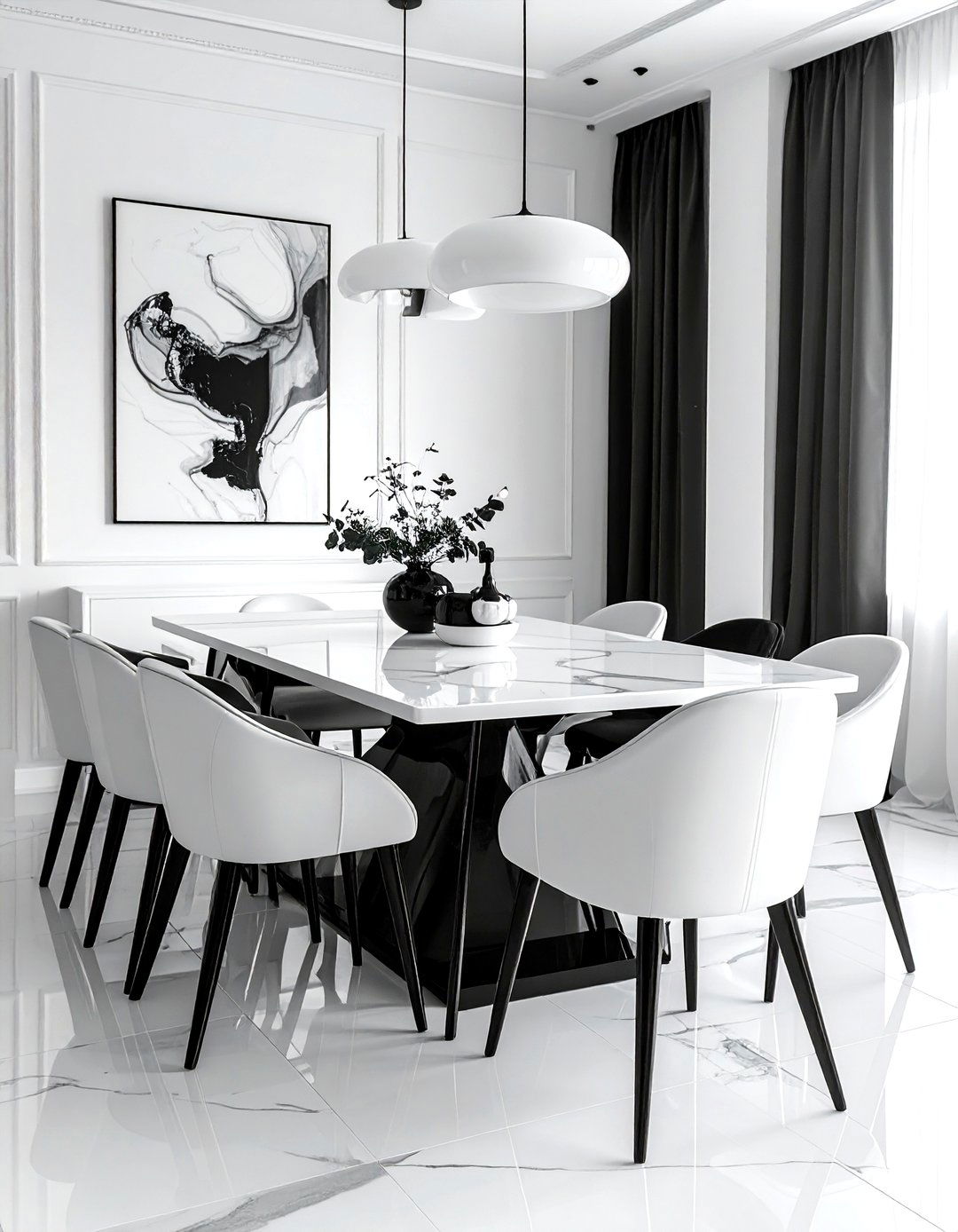 Black And White Dining Room - 30 professional dining room ideas