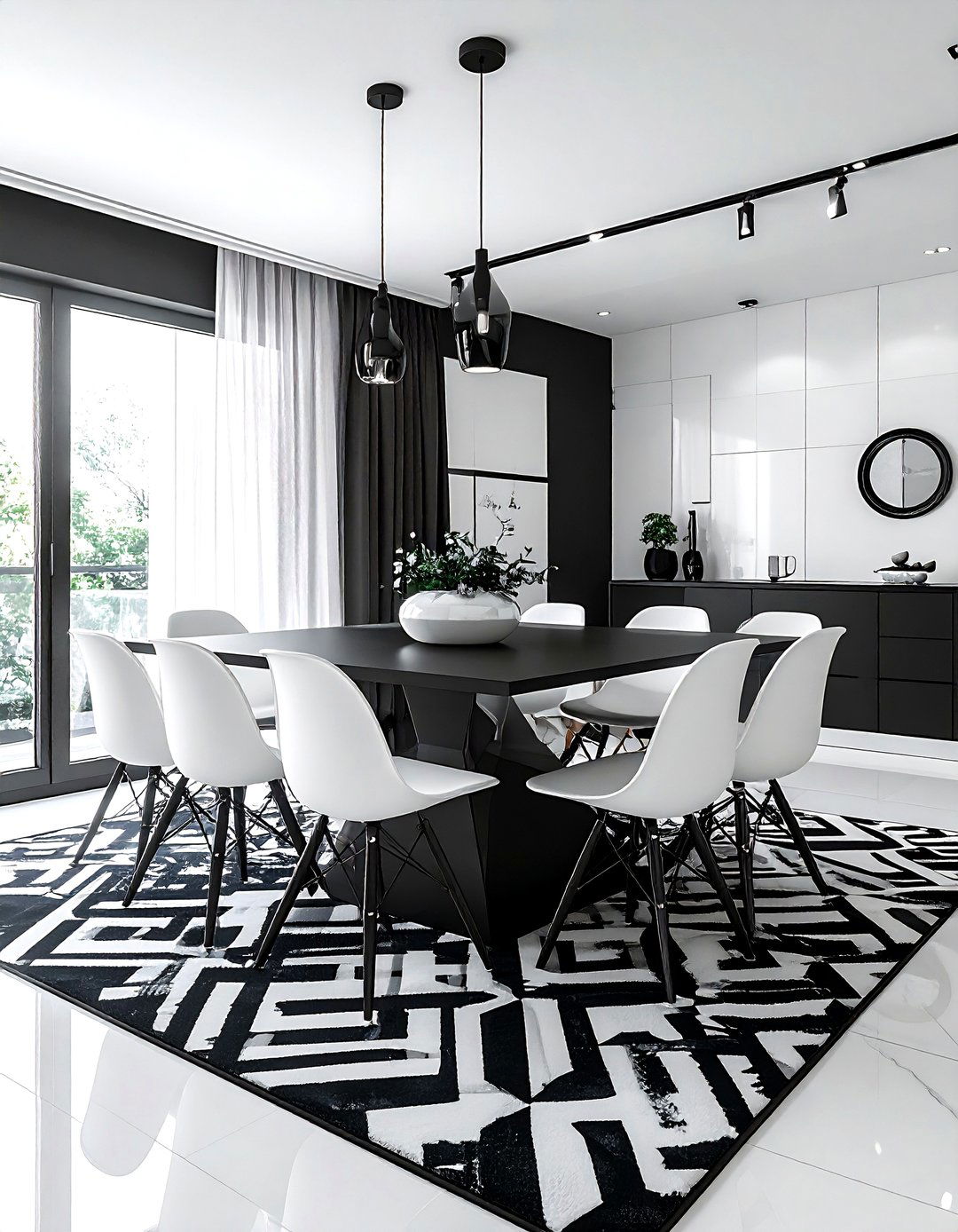 Black And White Dining Room - 30 striking dining room ideas