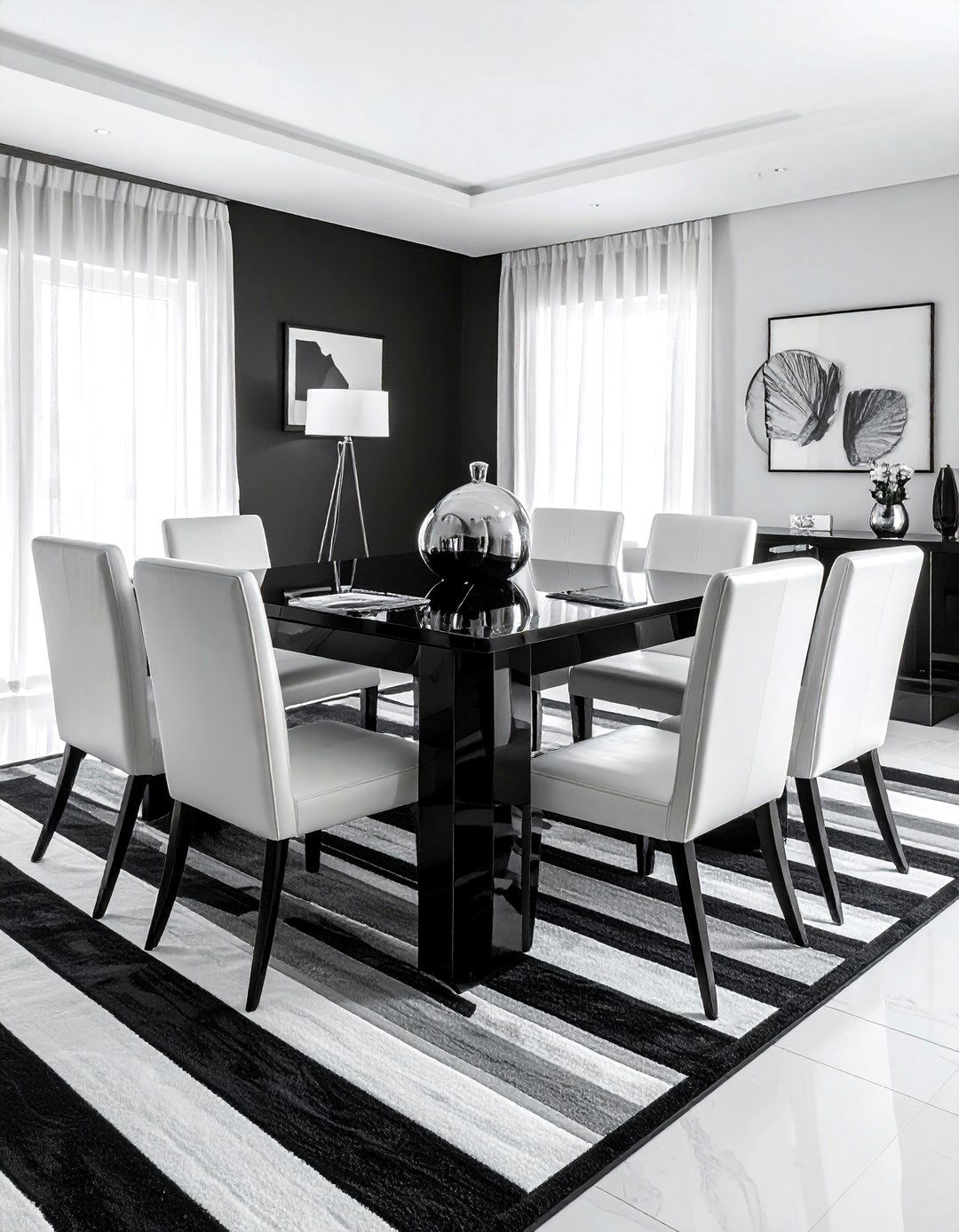 Black And White Dining Room - 30 achievable dining room ideas