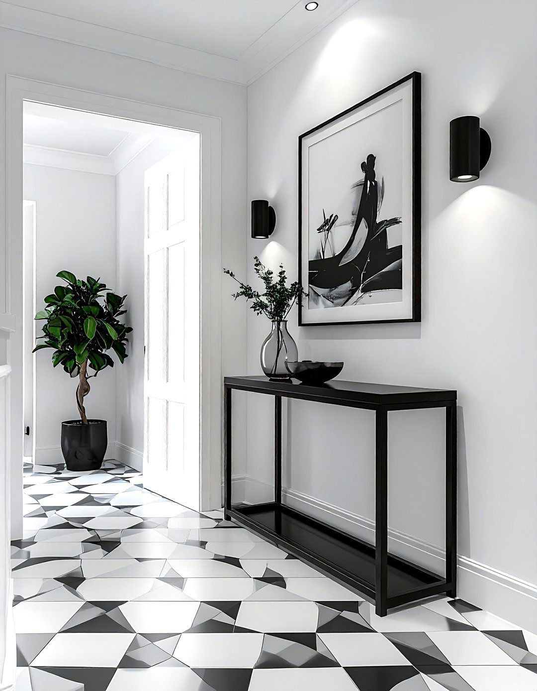 Black And White Entryway - 30 polished decor ideas