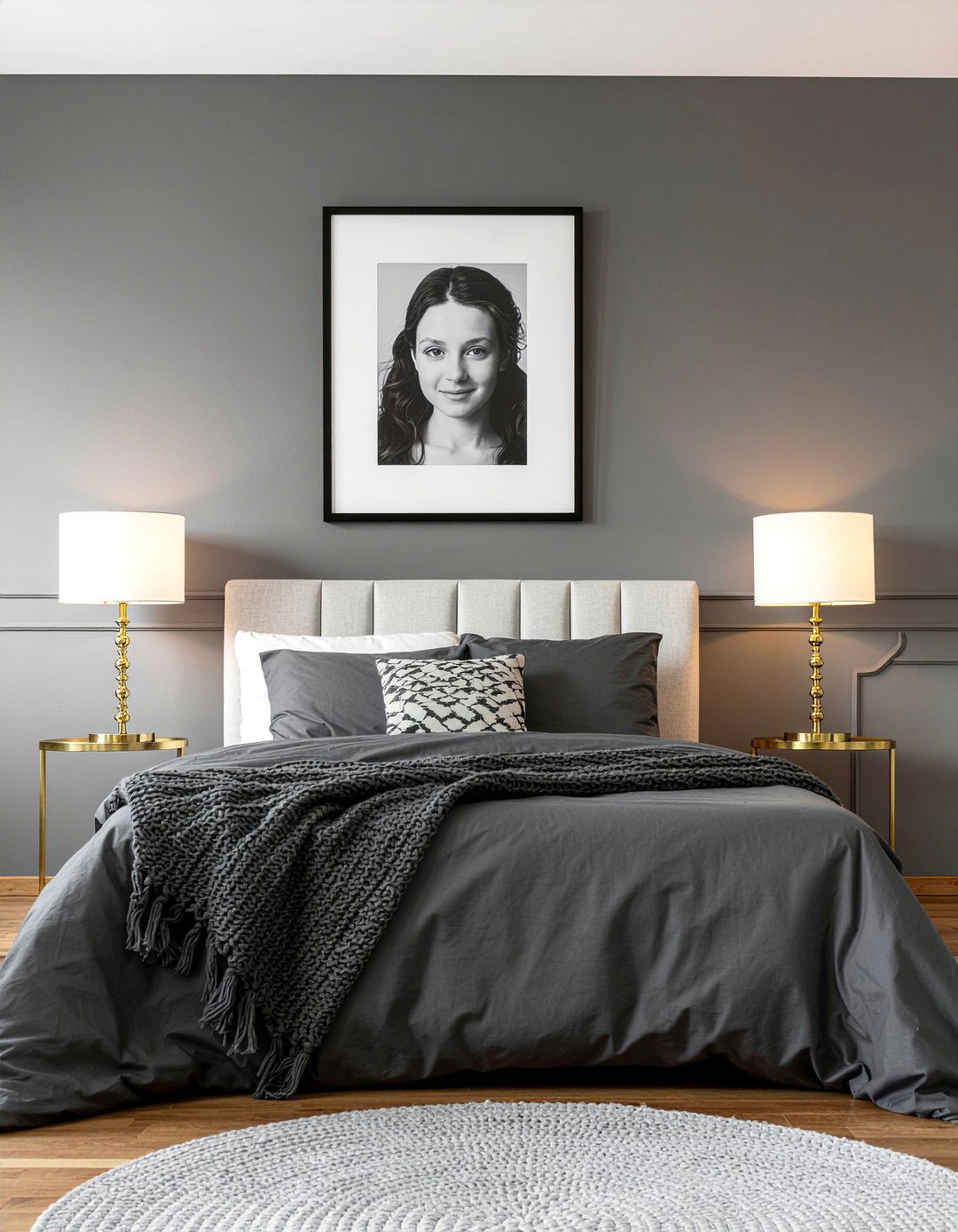 Black And White Family Portrait - 30 bedroom family photo ideas