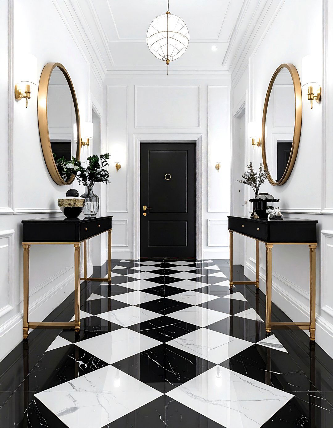 Black And White Floor Tile - 30 check decor ideas