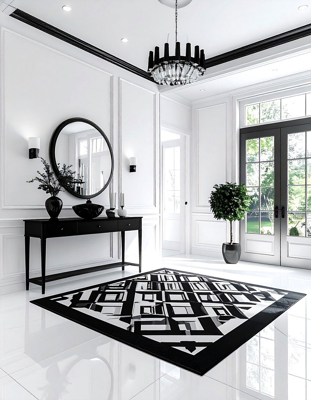 Black And White Foyer - 30 grand entryway ideas