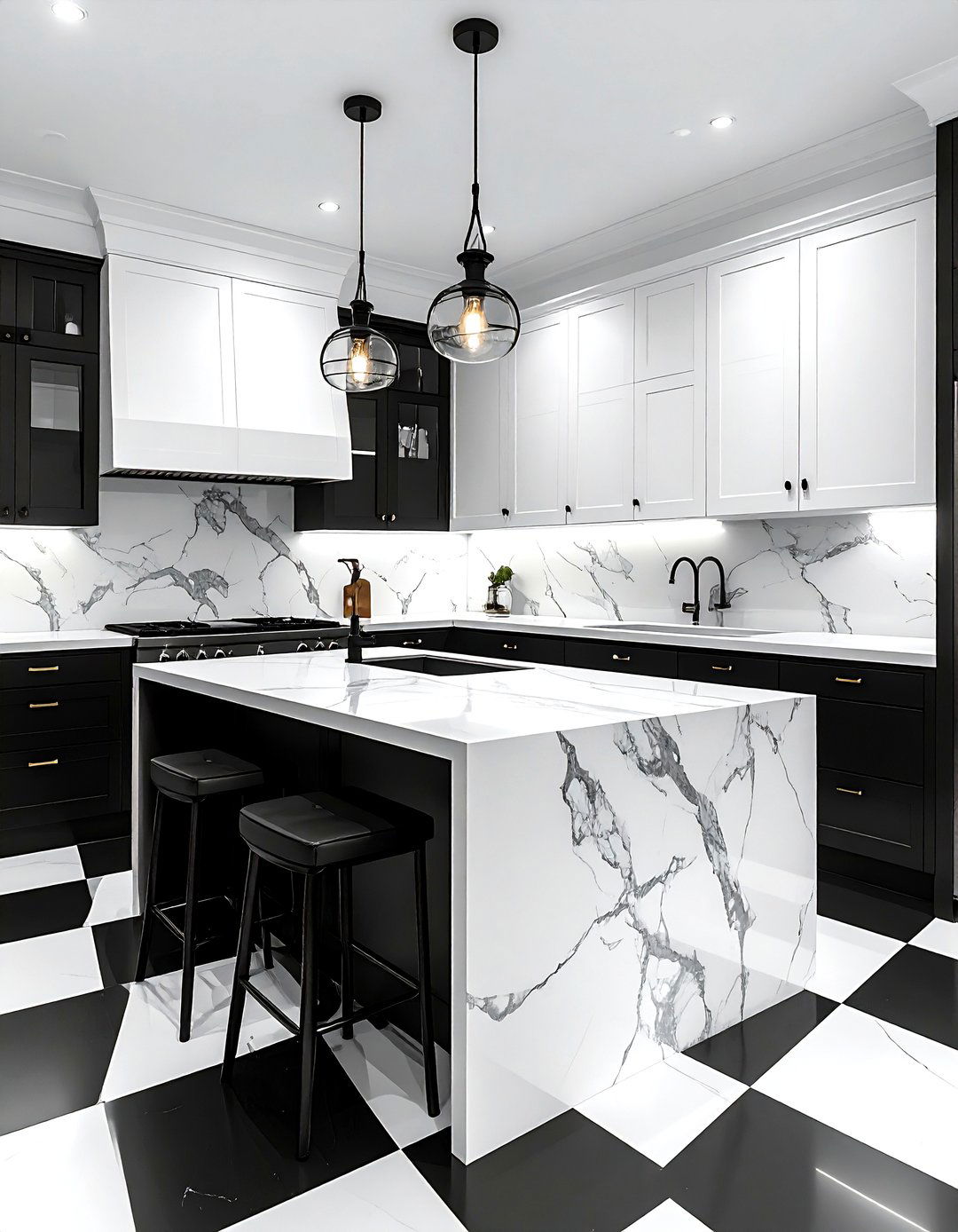 Black And White Kitchen - 30 brownstone kitchen ideas