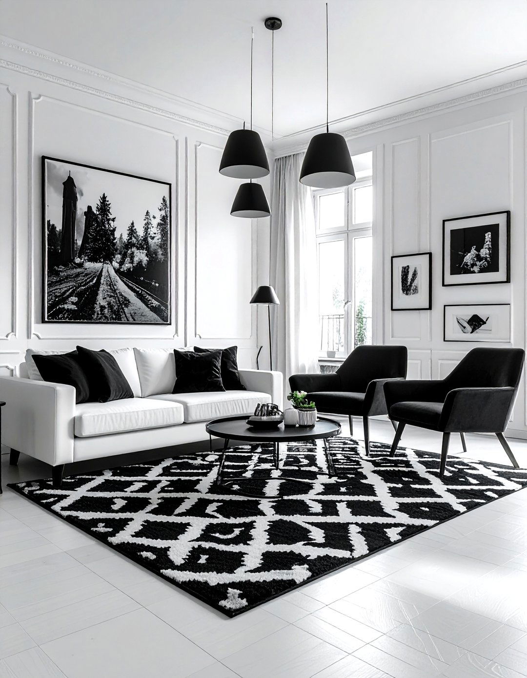 Black And White Living Room - 30 black living room design ideas