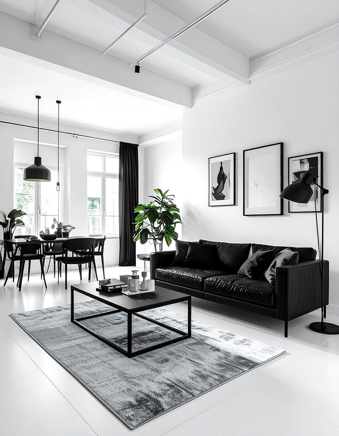 Black And White Living Room - 30 industrial white living room ideas
