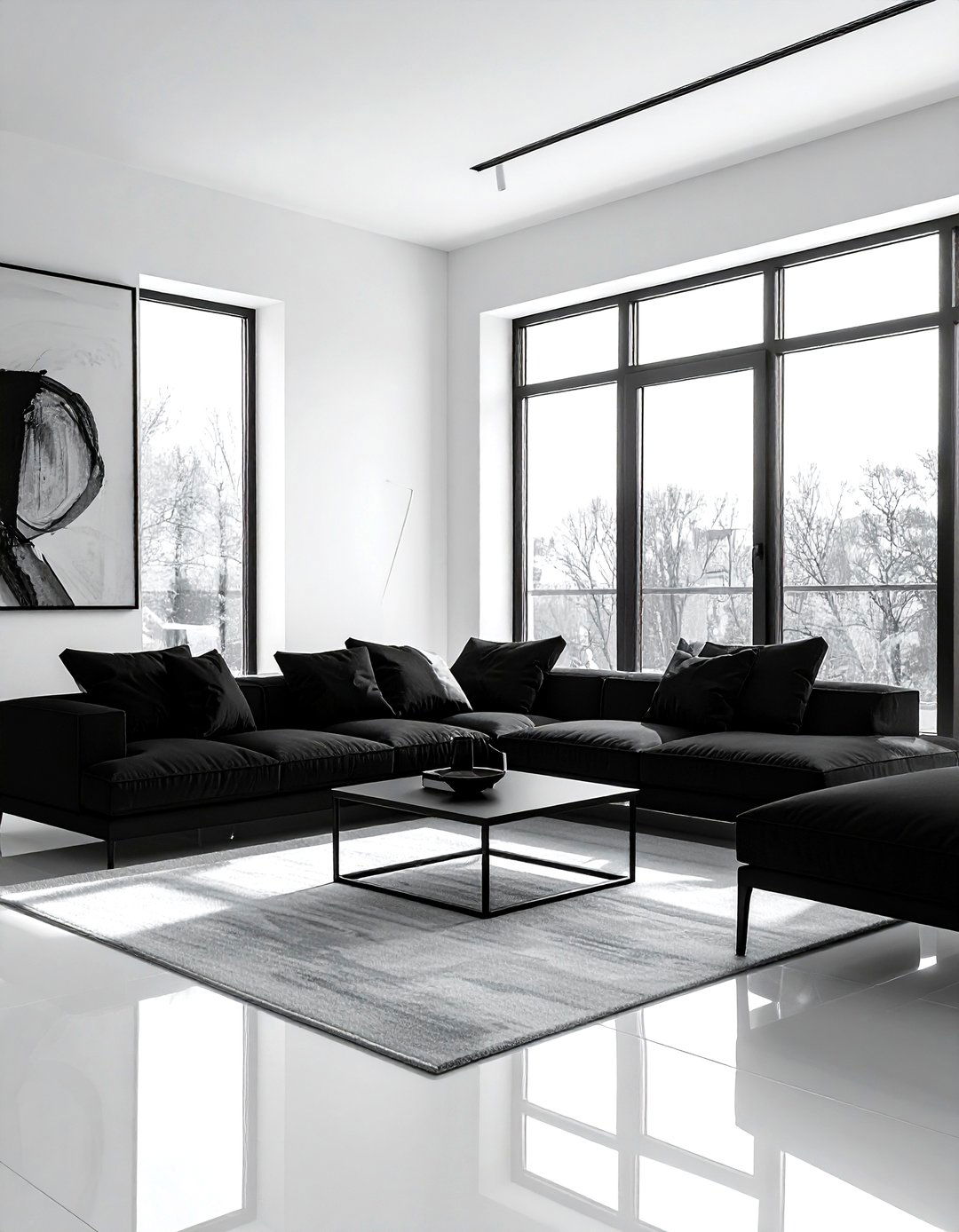 Black And White Minimalist Living Room - 30 black living room furniture ideas