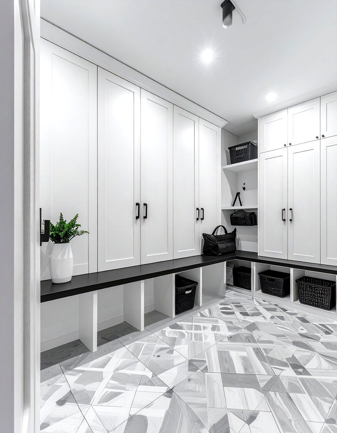 Black And White Mudroom Lockers - 30 black and white decor ideas