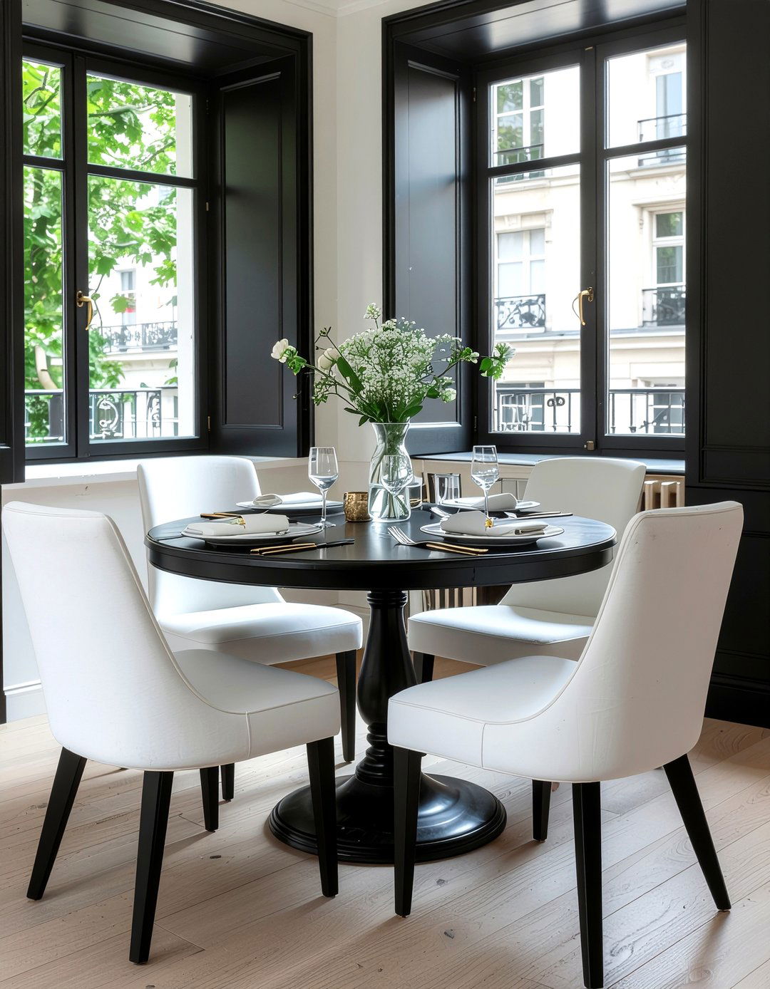 Black And White Parisian Dining - 30 Parisian dining room ideas