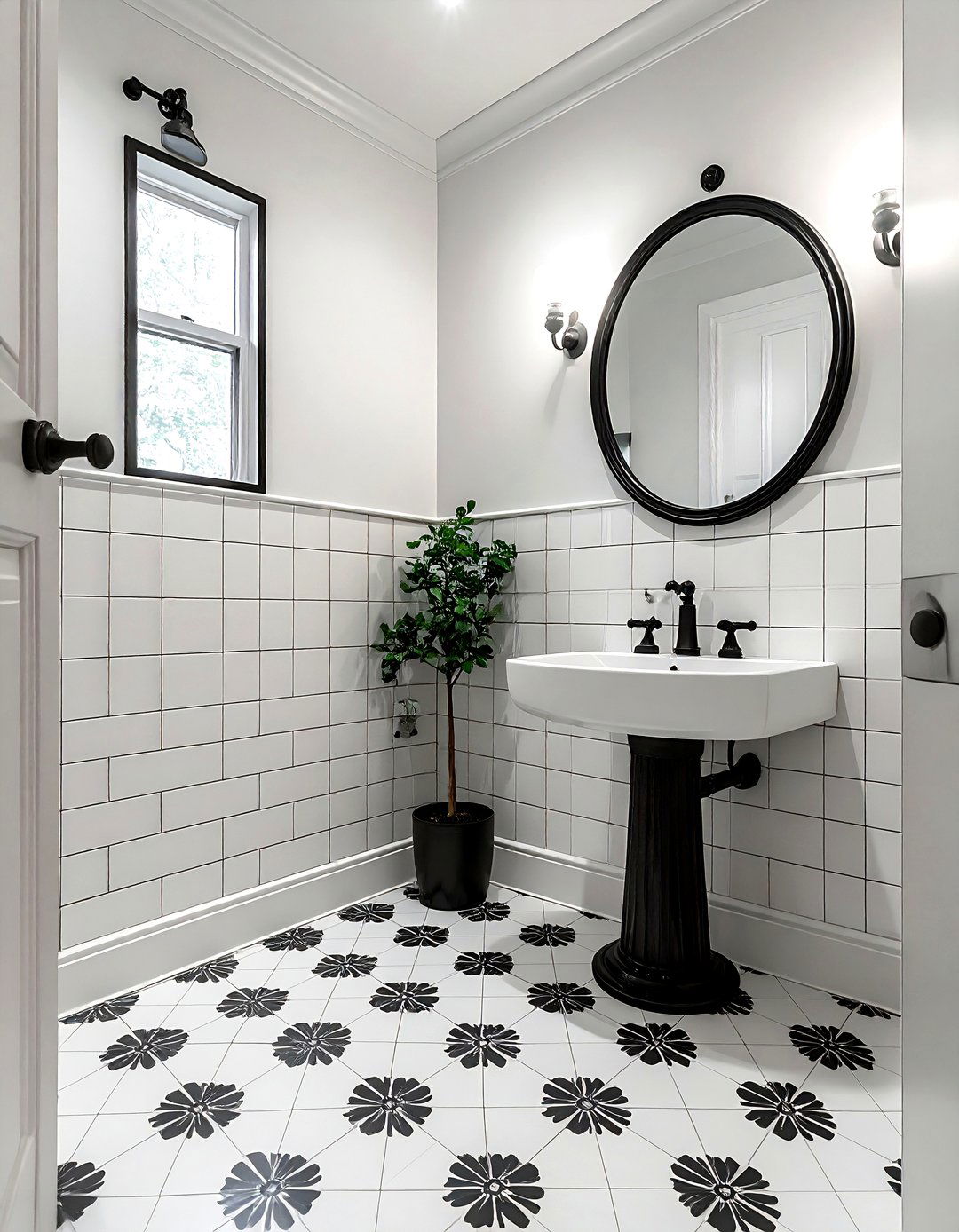 Black And White Penny Tile Bathroom - 30 white and black bathroom ideas
