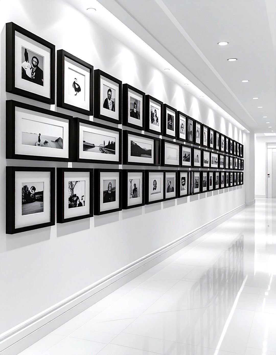 Black And White Photo Wall - 30 frame wall ideas