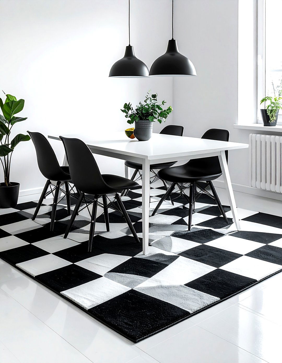 Black And White Rug - 30 indoor outdoor rug dining room ideas